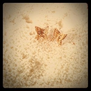 Gold butterfly earings